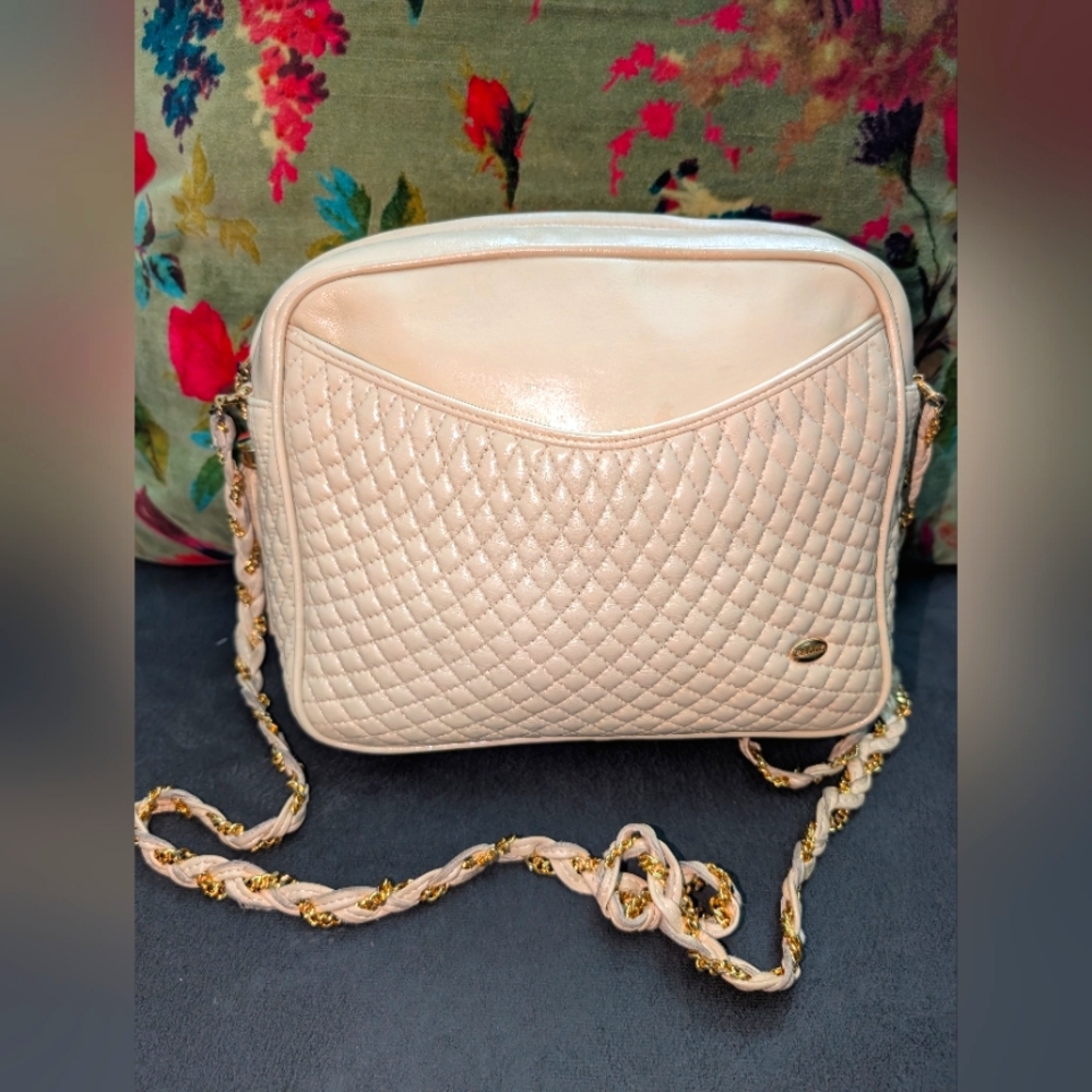 Bally Quilted Leather Crossbody Bag in cream